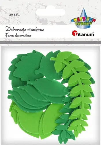 Stikera shkumë Titanum Foam Stickers Fern Leaves, dekorative, ngjyrë jeshile