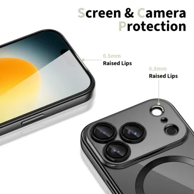 Mbrojtëse telefoni Tech-Protect MagFlex për iPhone 17 Pro Max, MagSafe, transparente, e zezë - 3