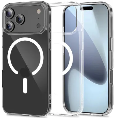 Mbajtëse telefoni Tech-Protect FlexAir Hybrid MagSafe për iPhone 17 Pro Max, transparente, rezistente ndaj goditjeve - 1
