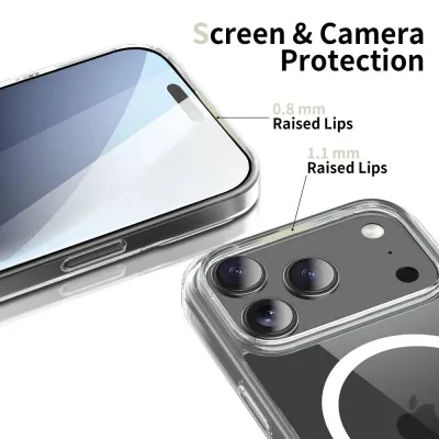 Mbajtëse telefoni Tech-Protect FlexAir Hybrid MagSafe për iPhone 17 Pro Max, transparente, rezistente ndaj goditjeve - 3