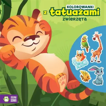 Libër me ngjyrosje Animals Coloring Book With Tattoos, për fëmijë, me tatuazhe të larshme, shumëngjyrësh
