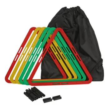 Shkallë stërvitjeje e palosshme Maxwel Foldable Training Ladder Triangles, 4m, 6 trekëndësha, shumëngjyrëshe