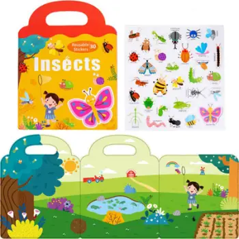 Libër me ngjitëse Askato Insects, 30 ngjitëse, për fëmijë