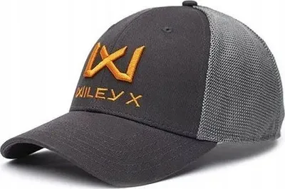 Kapelë trucker Wiley X WX, rrjetë poliestre, logo portokalli, gri e errët - 2