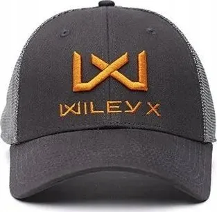 Kapelë trucker Wiley X WX, rrjetë poliestre, logo portokalli, gri e errët - 3