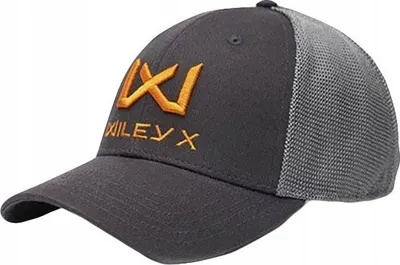 Kapelë trucker Wiley X WX, rrjetë poliestre, logo portokalli, gri e errët - 5