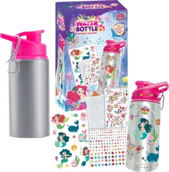 Set kreativ për shishe uji Creative, 500ml, dekorim me diamante, me sirenë