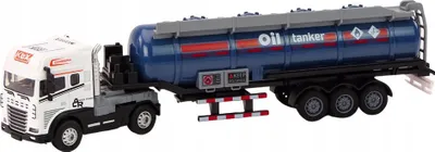 Kamion lodër cisternë Fuel Tank Truck TIR, shkalla 1:24, tinguj dhe drita, i bardhë - 2