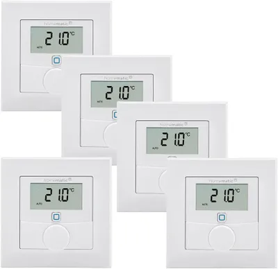 Termostat muri EQ-3 Homematic IP, me sensor lagështie, set 5 copë, i bardhë - 2