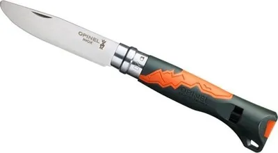 Thikë palosëse Opinel No. 07 Outdoor Junior, çelik inox, majë e rrumbullakët, khaki - 1