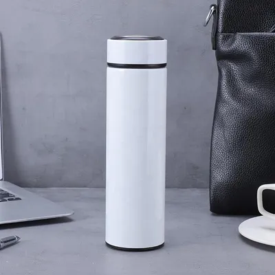 Shishe termos 500ml me ekran temperature , e bardhë dhe blu . UNIMIKS - 3