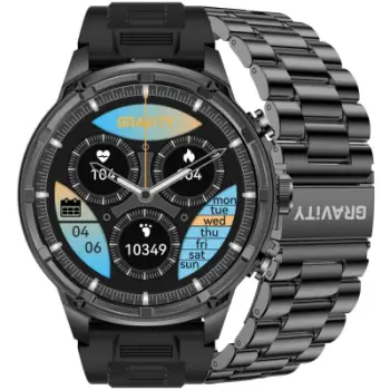 Orë inteligjente GRAVITY GT41-1, 1.85", Bluetooth thirrje, e zezë