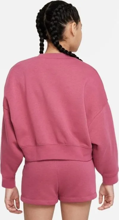 Bluzë duks Nike Sportswear Trend FLC Crew Jr DV2563 633, pambuk, për vajza, rozë - 2