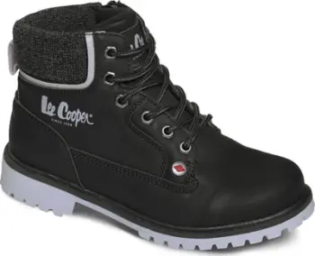 Çizme të shkurtra për vajza Lee Cooper, shollë antirrëshqitëse, me lidhëse, të zeza