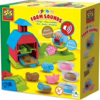 Set plasteline SES Creative Dough Farm Sounds, me tinguj ferme, për fëmijë
