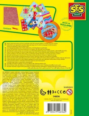 Set kreativ për perforim SES Creative I Learn to Perforate, për fëmijë 3+, shumëngjyrësh