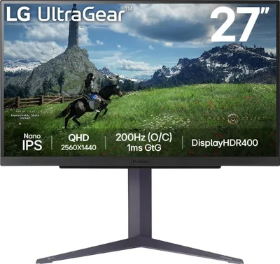 Monitor gaming LG UltraGear 27GS85QX-B, 27", QHD 2560x1440, 200Hz, i zi - 1