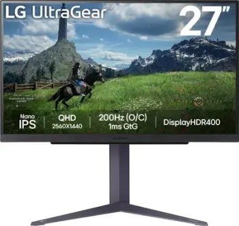 Monitor gaming LG UltraGear 27GS85QX-B, 27", QHD 2560x1440, 200Hz, i zi