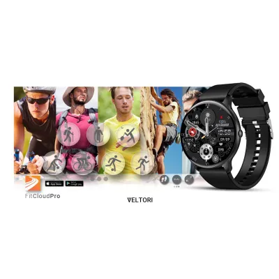 Smartwatch Veltori VT160-1, ekran 1.53", rrip silikoni, i zi - 14
