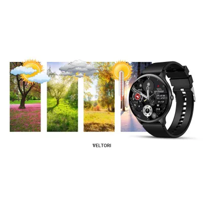 Smartwatch Veltori VT160-1, ekran 1.53", rrip silikoni, i zi - 19
