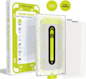 Xham mbrojtës Mobile Origin për iPhone 16 Pro, 0.33mm, paketë 2 copë, transparent