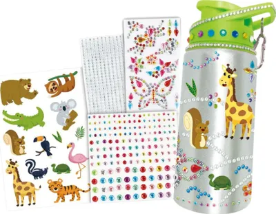 Shishe uji dekorative për fëmijë, 500ml, set DIY me stikera dhe diamante, shumëngjyrëshe - 2
