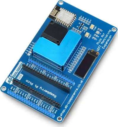 Pllakë zgjeruese SB Components Pico Air, WiFi, sensor ajri PMSA003 BME280, blu - 1