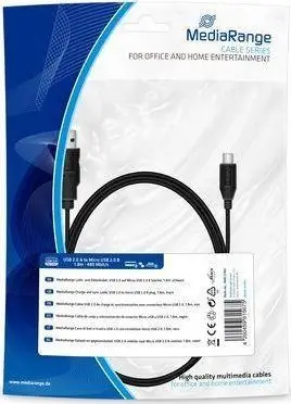 Kabllo karikimi MediaRange USB 2.0 në micro USB, 1.8m, i zi