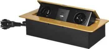 Prizë e integruar ORNO OR GM 9035C, 2x220V, USB A dhe C, ari