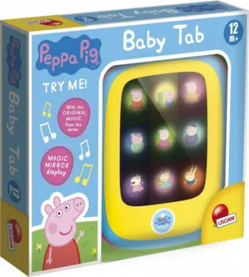 Tablet edukativ Lisciani Peppa Pig Baby Tab, me drita dhe melodi, për fëmijë