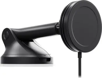 Mbajtëse telefoni për makinë IOttie Velox Mini Qi2, karikim wireless 15W, montim në xham dhe pult, e zezë
