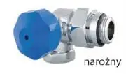 Valvul termostatike Schlosser DN15 3/4" AG x 1/2", kënd i djathtë, krom i lustruar