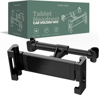Mbajtëse tableti për makinë Mobile Origin MO5, 5.3" 12.9", rrotullim 360°, e zezë - 1