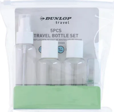 Set shishe udhëtimi Dunlop Travel, 5 copë, deri 100 ml, transparente - 1