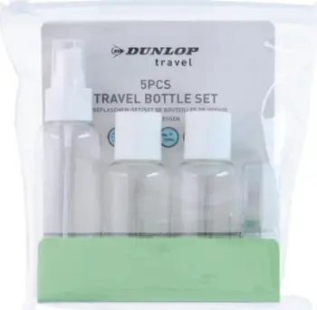 Set shishe udhëtimi Dunlop Travel, 5 copë, deri 100 ml, transparente