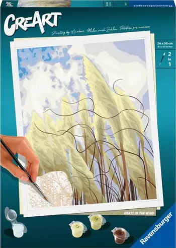 Set pikture Ravensburger Painting by Numbers Grass in the Wind, 24 x 30cm, për të rritur, shumëngjyrësh