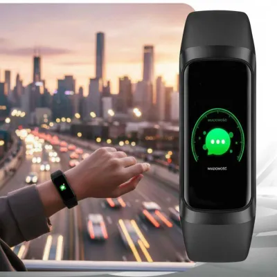 Ora inteligjente Gravity GT40-1, Bluetooth, rrip gome 19mm, e zezë - 7