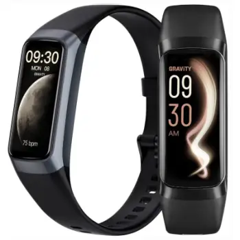 Ora inteligjente Gravity GT40-1, Bluetooth, rrip gome 19mm, e zezë