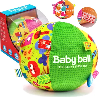 Top lodër sensorik Woopie Baby Ball, 19 cm, me zile, shumëngjyrësh - 1