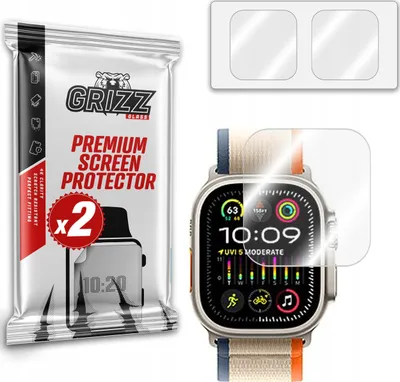 Mbrojtës ekrani hibrid GrizzGlass HybridGlass për Apple Watch Ultra 2, set 2 copë, transparent - 1