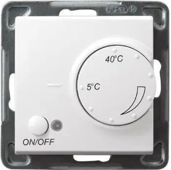 Termostat muri Ospel SONATA RTP-1RN/m/00, sensor ajri, 5 40°C, i bardhë