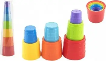 Lodër piramidë kubesh Cubes, 7 pjesë, plastike, shumëngjyrëshe
