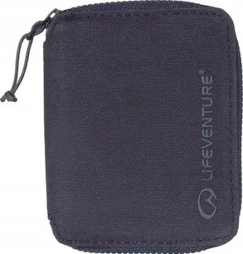 Portofol Lifeventure RFiD Bi-Fold, material i ricikluar, me zinxhir, gri i errët