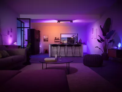 Llambë tavani Philips Hue Centris, RGB LED, Bluetooth, metal i zi - 3