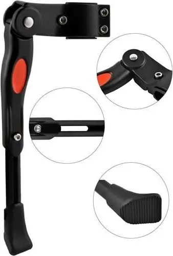 Këmbë mbajtëse biçiklete Bicycle Kickstand, e rregullueshme, metalike, e zezë
