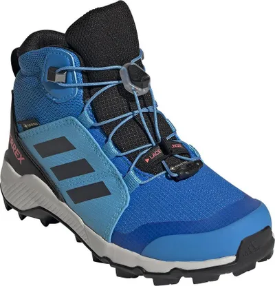 Këpucë trekking fëmijësh Adidas Terrex Mid GTX K, GORE-TEX, shtrëngim i shpejtë, blu - 4