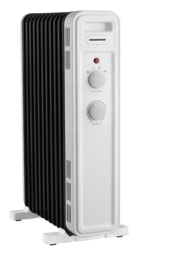 Radiator me vaj Heinner HOH-M13WH-BK, 2500W, 13 elemente, i bardhë e zi