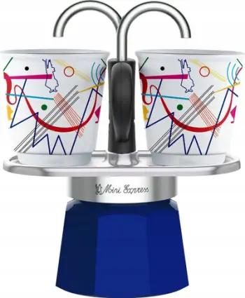 Makinë kafeje espresso Bialetti Mini Express Set Kandinsky, për 2 filxhanë, alumini, shumëngjyrëshe