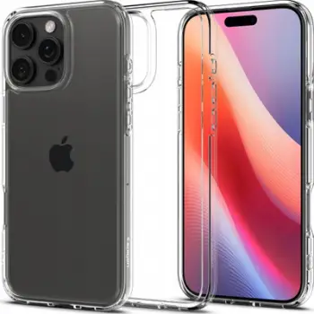 Kuti mbrojtëse Spigen Crystal Hybrid, për iPhone 16 Pro Max, transparente