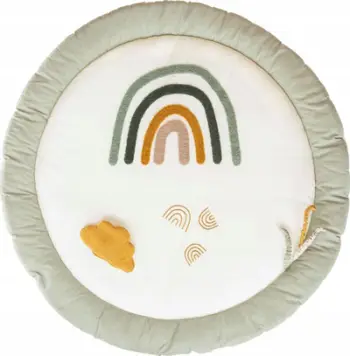 Tapet loje Atmosphera Activity Play Mat, rrumbullak 100cm, motiv ylberi, bezhë e gjelbër